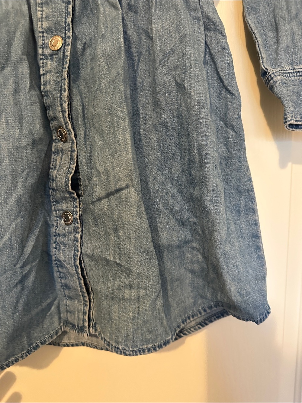 Zara Light Blue Button-Front Denim Dress - Picture 4 of 4